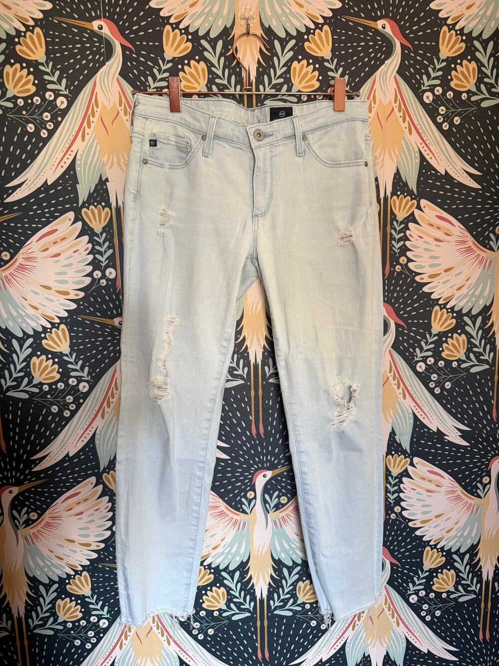 Adriano Goldschmied “the stilt crop” light wash denim size 27